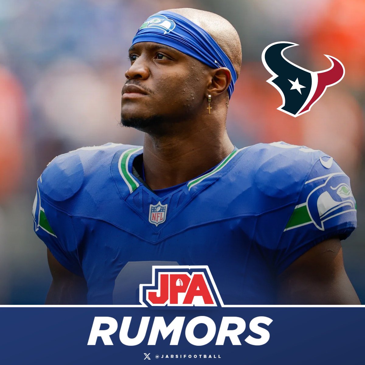 jasrifootball's tweet photo. 𝗥𝗨𝗠𝗢𝗥𝗦: The Texans are interested in signing free agent RB Kenneth Walker, per @AaronWilson_NFL 

They tried to land Saquon Barkley a few years ago and failed, but they are back in the market for a top running back. https://t.co/f38b5dEWCt