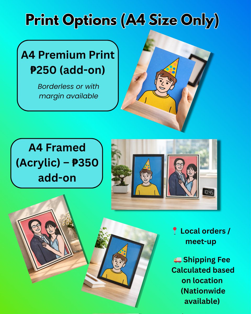 WilFredWil's tweet photo. Wil Illustrations is now accepting custom portrait commissions ✨

Digital &amp; A4 framed prints available.

📍 Local meetup
🚚 Nationwide shipping (location-based fee)

DM to book 💙
#art #digitalart #commissionsopen #gift #SupportSmallBusiness #fypシ #Support https://t.co/TtuhZmvCwi