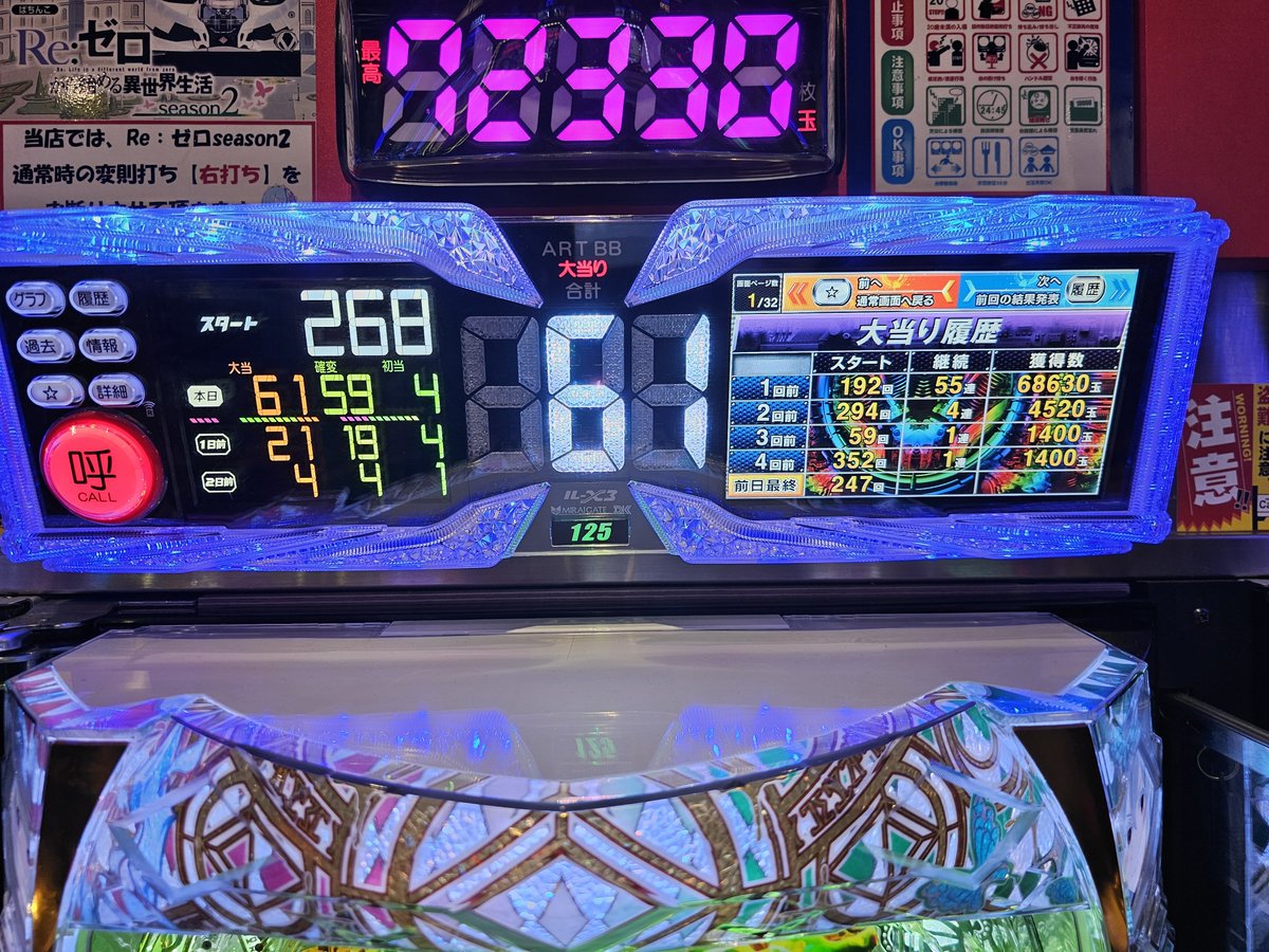 そういえばリゼロ見て思い出した‼️
前リゼロ2でくっそやべぇ履歴見た‼️
349でLTでもないのにヤバくない？笑😃
ってか絶対確率じゃないよね
強STというかもう最初からそういうもんだと思ってるし抽選壊れてるでしょ笑