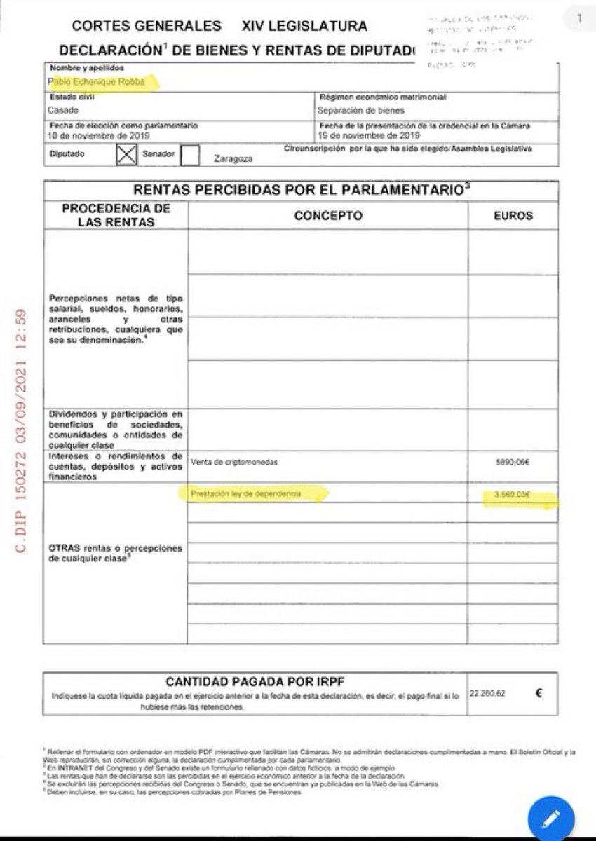 <a href="/PabloEchenique/">Pablo Echenique</a> Si una sola persona se suicida en los próximos meses porque no llega a fin de mes, no tiene para comer y no lo atienden en la SS, la sangre será bien visible en las manos de los diputados del PODEMOS y en las de Echenique, que el si llega a FIN DE MES SIN PROBLEMAS ..... ARREGLAO