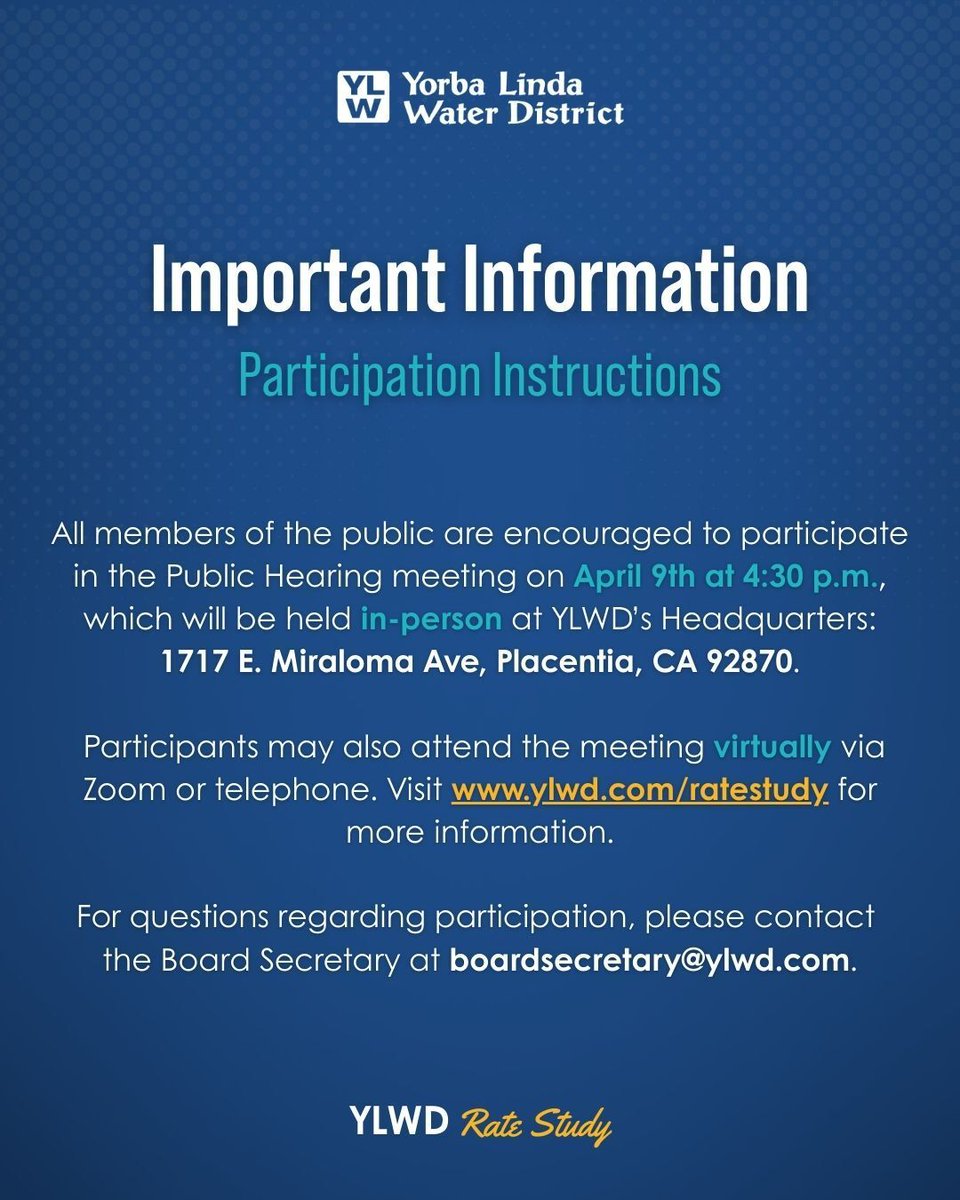 Yorba Linda Water District tweet media