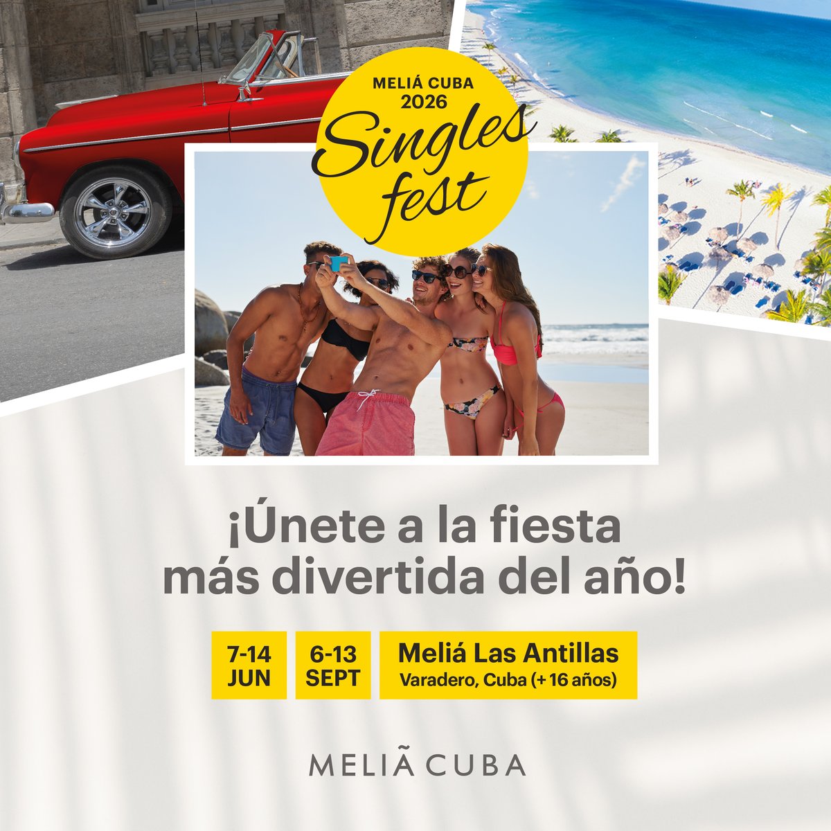 Vuelve la #FiestadeSolteros al Meliá Las Antillas - Cuba, espectacular resort ubicado frente a las aguas cristalinas de Varadero.
Vive una semana diseñada para conectar, disfrutar y dejarte sorprender.

Para consultas y reservas pincha aquí:solwayscuba.com/paquetes-vacac…