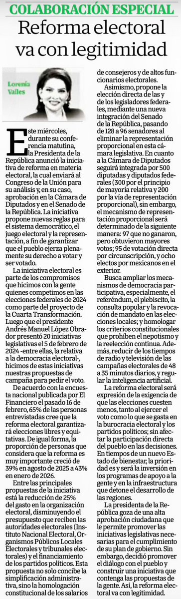“Reforma electoral va con legitimidad” ✍️

Les invito a leer mi columna de este jueves en <a href="/Expresoweb/">EXPRESO</a>.

impreso.expreso.com.mx