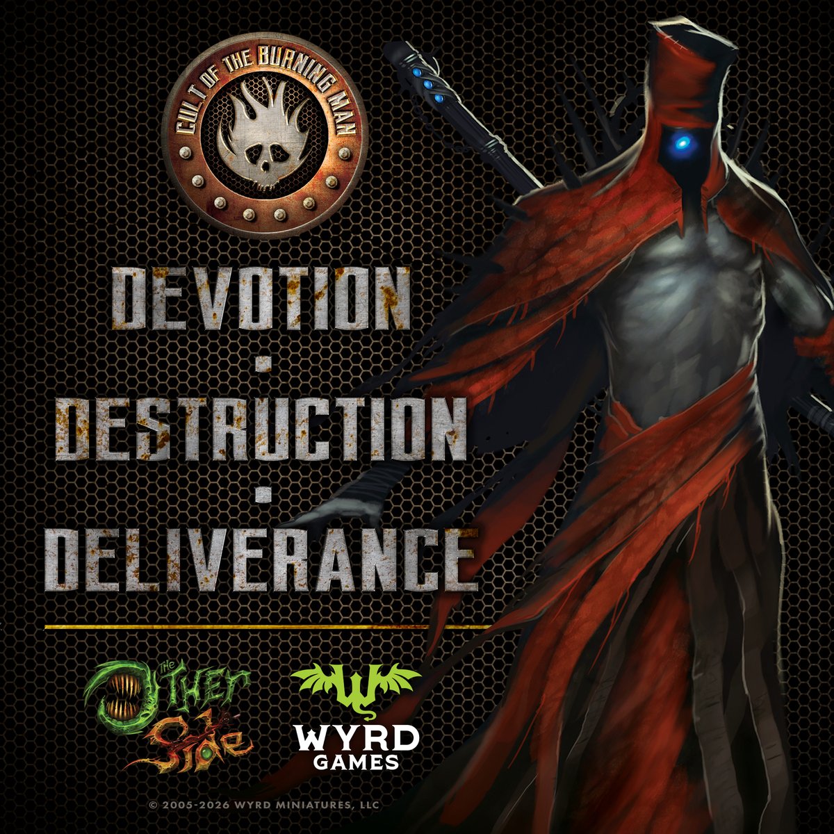 WyrdGames's tweet image. CULT OF THE BURNING MAN
Devotion. Destruction. Deliverance.
The Cult surges forward in fanatic waves, twisting reality with volatile sorcery and relentless close combat. To burn is to be chosen.

wyrd-games.net/the-other-side

#tos #theotherside #playwyrd #wyrdgames #malifaux