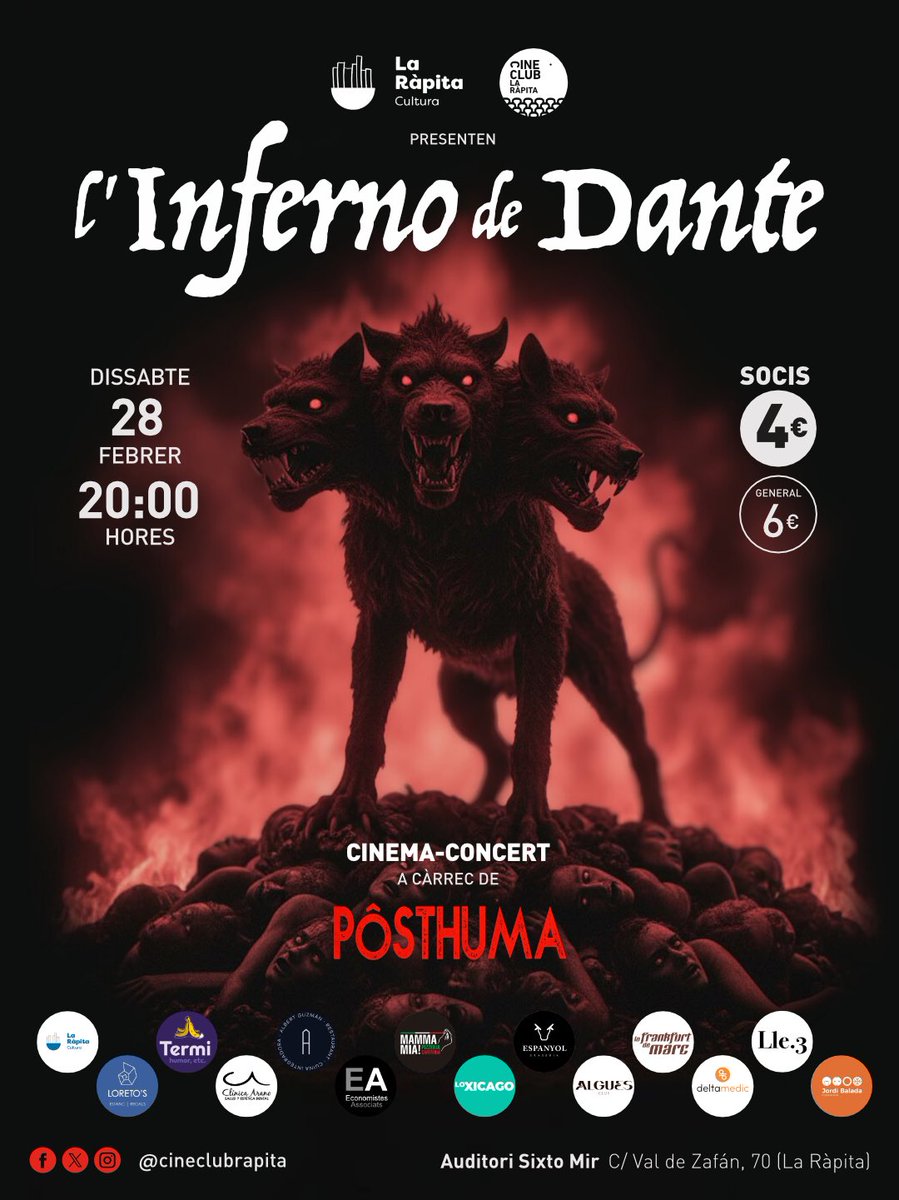 cineclubrapita's tweet photo. 🔥 Muda, visionària i colossal per al seu temps, aquesta joia del 1911 renaix en una proposta única, amb una banda sonora poderosa interpretada en directe per la banda d’Onda «Pôsthuma».

#CinemaConcert #Cinema #Música #Cineclubisme #LaRàpita #TerresdelEbre https://t.co/owHJOVvb7e