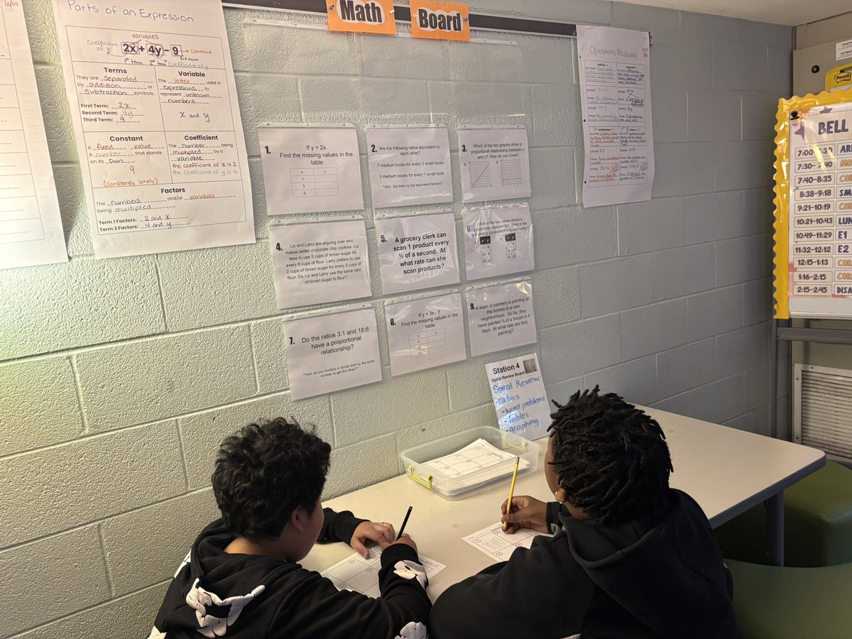BrendanFetters's tweet photo. Another outstanding lesson in Ms. Ruiz’s @CMMSCougars 6th grade Math class today! Students mastered ratios and unit rates, engaged in stations and reinforced key vocabulary. Leadership, high engagement and deep learning on full display! 

#BelieveInOurBrillance https://t.co/fIHf2mF4Lq