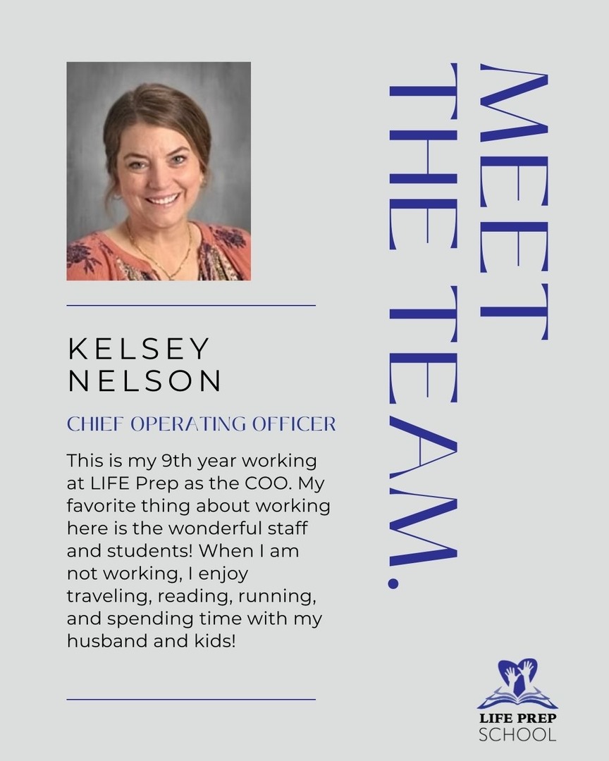 LIFEPrepSchool1's tweet photo. Meet Kelsey Nelson, our Chief Operating Officer, who has been part of the LIFE Prep community for nearly a decade. 💙
From supporting our incredible staff to uplifting our students, Kelsey plays a key role in keeping LIFE Prep running strong. 

#MeetTheTeam #LIFEPrepSchool https://t.co/2qlm0SbidA