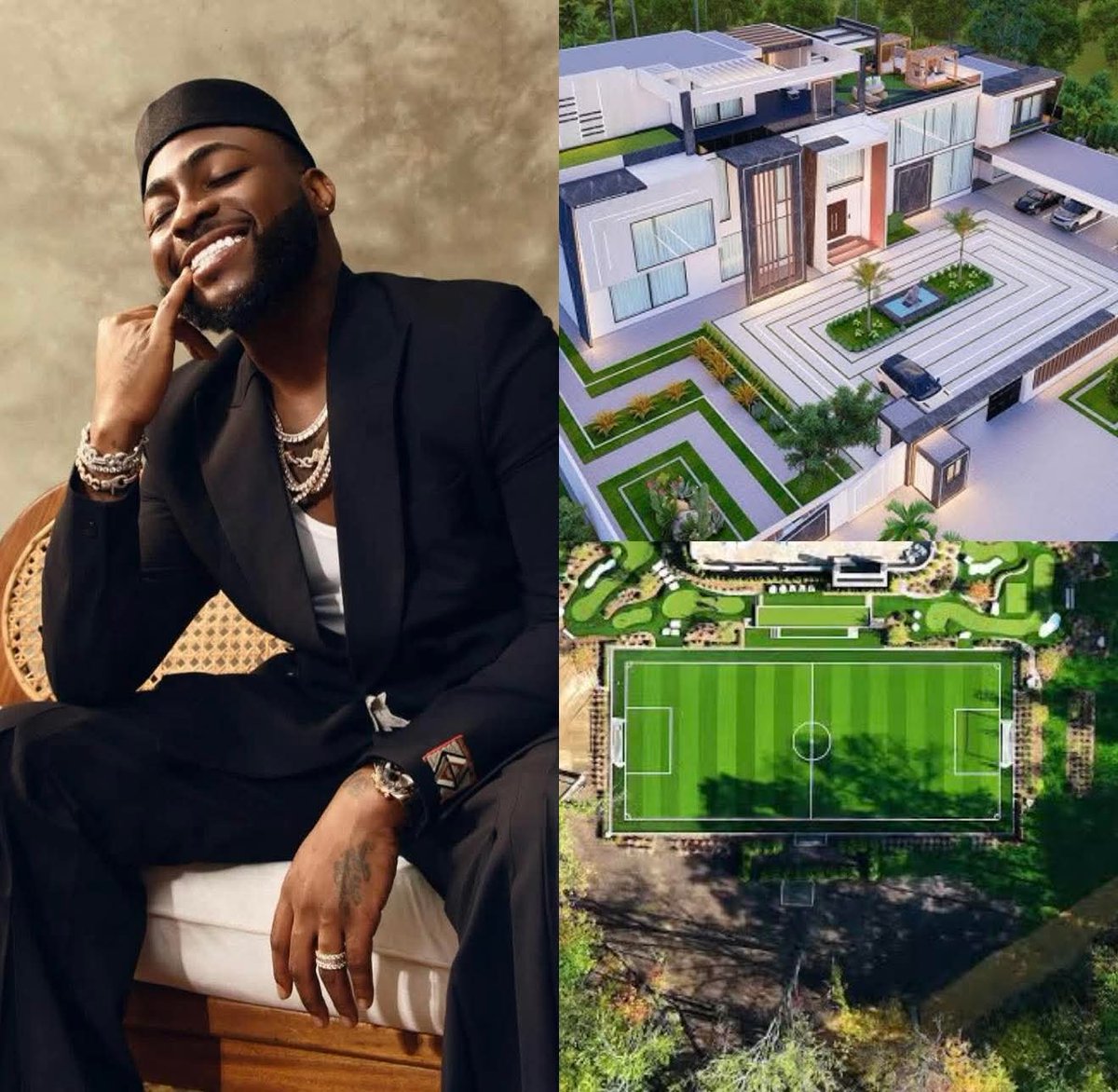 razorblade300's tweet photo. $2.1 M 😳😳😳🚨🚨

Davido shares images of how his $2.1 million dollars house will look like when it’s done .  This is the first of its kind .  Even gate man room go get 2 AC .  

The house comes with a mini football stadium , cinema ,’mini super market and over 5 swimming pools .  

2.8 billion on a mansion is not easy but after working for over 15 years , 001 deserves this and even more .

If you be gate man for this house , you go still fresh pass some CEO them .