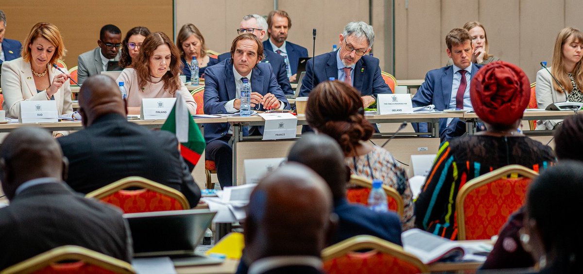 EUinZambia's tweet photo. TeamEurope has concluded the Partnership Dialogue with 🇿🇲– high on the agenda: global trends, good governance, elections, human rights, climate, trade, business environment. Reaffirming a partnership that delivers jobs, skills & opportunity. #GlobalGateway #PartnersInChange https://t.co/iLOf8tIU9J