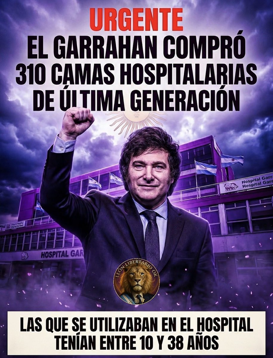 NO ES RELATO.
ES INVERSIÓN REAL.

EL GARRAHAN COMPRÓ 310 CAMAS HOSPITALARIAS DE ÚLTIMA GENERACIÓN.

LAS ANTERIORES TENÍAN ENTRE 10 Y 38 AÑOS.
OBSOLETAS.
SIN TECNOLOGÍA.
EN ALGUNOS CASOS, INSEGURAS.

¿CUÁNTOS AÑOS MÁS TENÍAN QUE ESPERAR LOS CHICOS?

EL PRIMER LOTE DE 42 YA ESTÁ EN