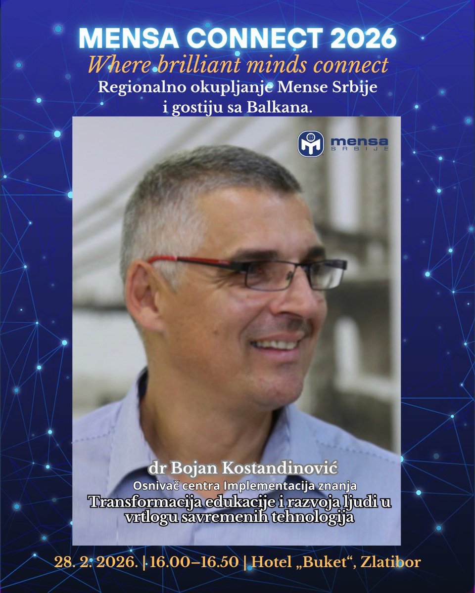 Predavanje Bojana Kostandinovića o tome kako tehnologija menja način na koji učimo i razvijamo ljude. 🚀

Vidimo se na Zlatiboru!🙌