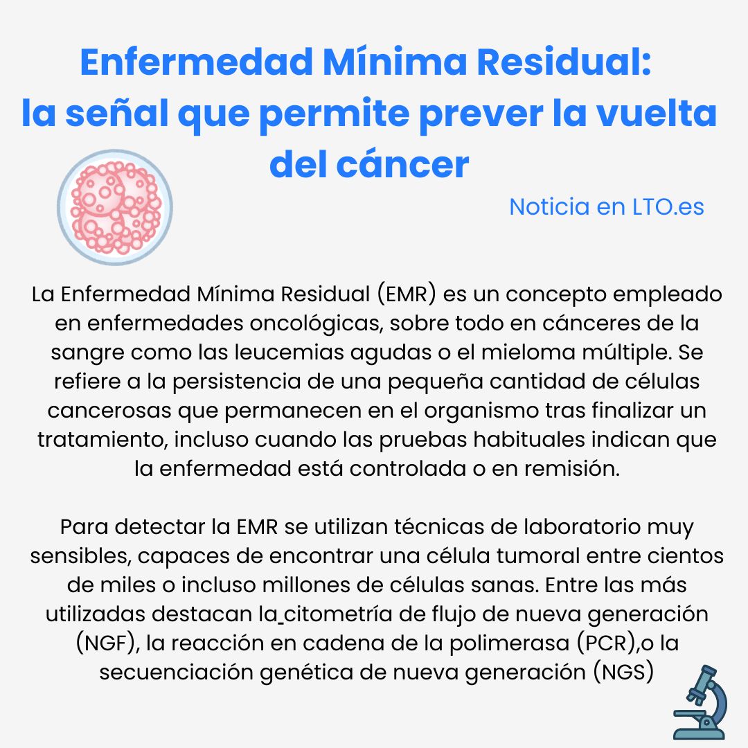 LabTestsES's tweet photo. 📢📰  ¡Disponible nueva noticia en la web! Descubre más sobre la Enfermedad Mínima Residual y las herramientas de las que dispone el laboratorio para dar con ella en el siguiente link: 
https://t.co/mSkL4VZDtG https://t.co/1oKlcY3KdL