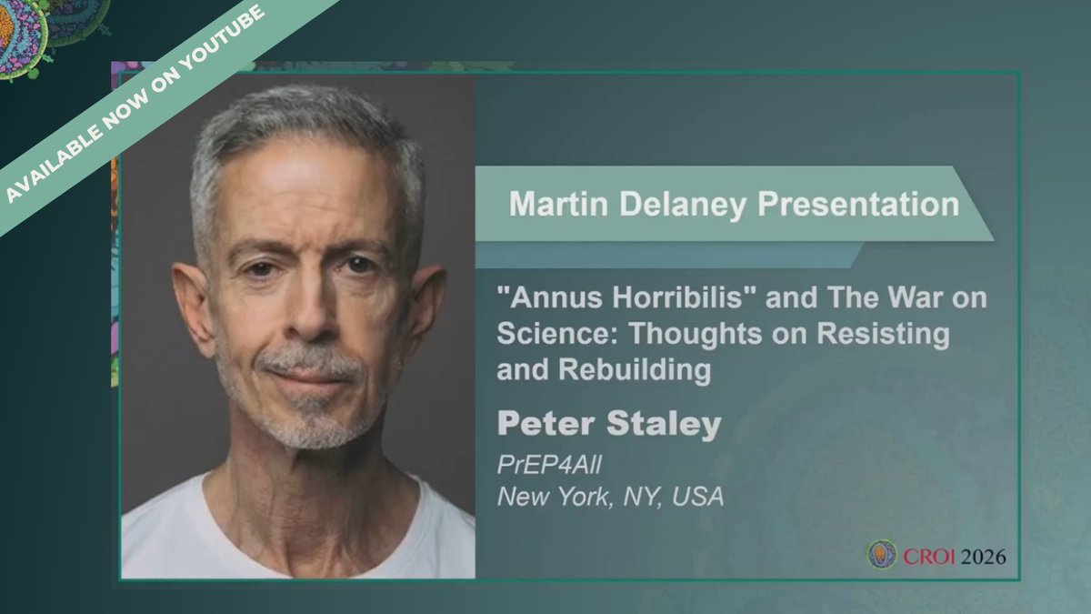IAS_USA's tweet photo. At #CROI2026, Peter Staley shared his journey from his 1985 AIDS diagnosis to ACT UP activism with Martin Delaney, fighting for early HIV drug access and forging the activist–scientist partnership that drove major breakthroughs. Watch it now on YouTube: https://t.co/rxQmR831Sf https://t.co/z3UpSxnstM