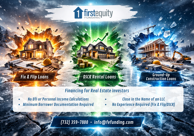 firstequityllc's tweet photo. Don't let the winter blues slow you down. BREAK THE ICE with financing from FIRST EQUITY FUNDING! 🧊

Financing for Real Estate Investors:
🟠 Fix &amp; Flip Loans
🟢 DSCR Rental Loans
🔵 Ground-Up Construction Loans

Contact Us:
📞 (732) 359-7800
📨 info@fefunding.com https://t.co/9l9mthX6Wb