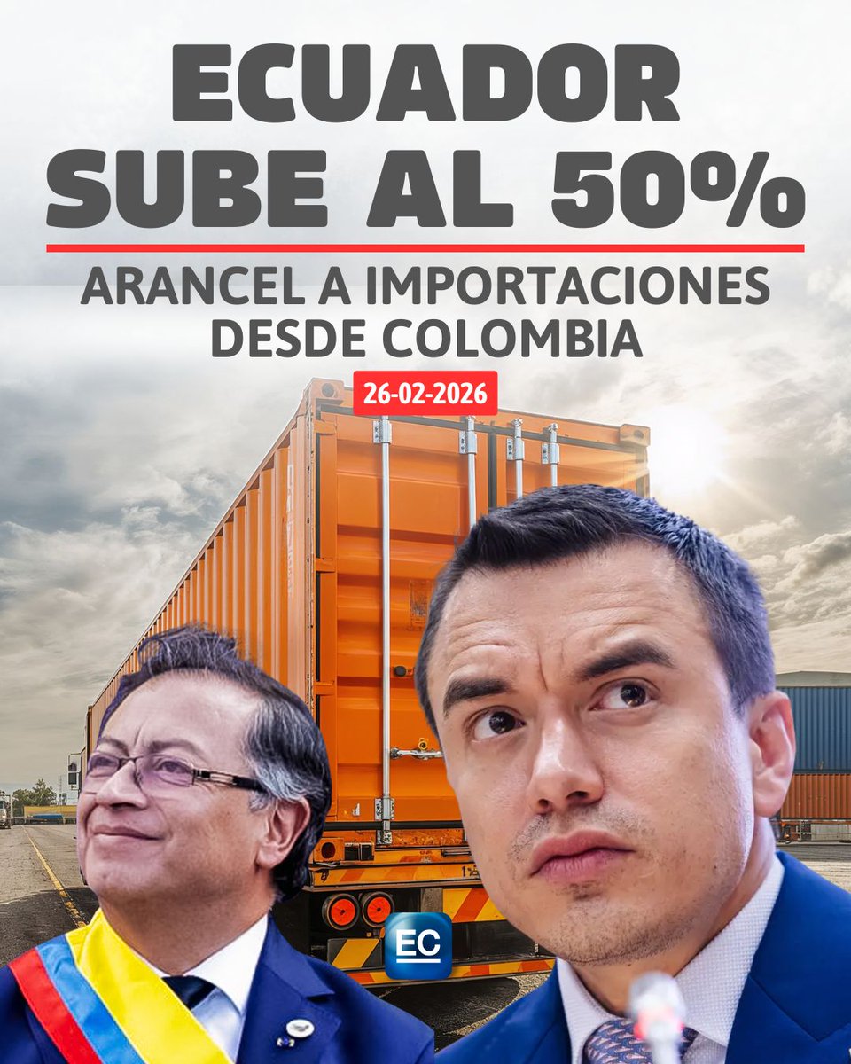 50% de aranceles al principal socio comercial en la región.
¡Qué curioso que la preocupación de Noboa por la falta de colaboración de Colombia siempre resurja cuando hay un escándalo en su gobierno!
El tipo está dispuesto a implosionar la economía para desviar la atención de sus