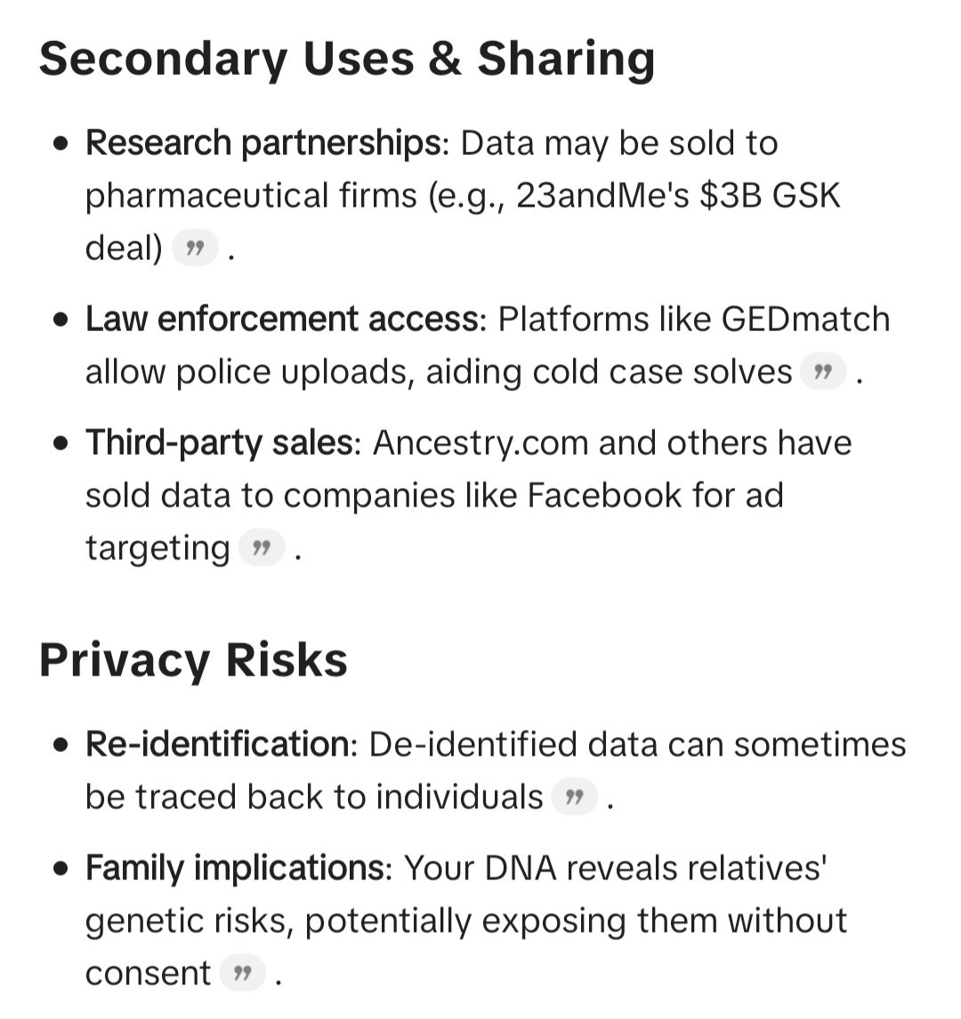 battleofever's tweet image. Protect your DNA.

Along with nefarious uses, please understand that the technology for cloning is beyond your wildest imagination &amp;amp; they sell your DNA to highest bidder.

23AndMe, Ancestry, etc.:
#Cloning #CRISPR #EpsteinFiles