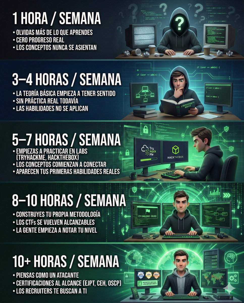 thegoodhackertv's tweet photo. La diferencia entre aprender hacking y tener habilidades reales en ciberseguridad está en cómo practicas ⚡  

En mi Workshop de Hacking Ético te enseño la ruta correcta para pasar de la teoría a habilidades reales.  
 
👉 Mi workshop de Hacking: https://t.co/ga8ZLoAja0 https://t.co/Pc4LrNSfat