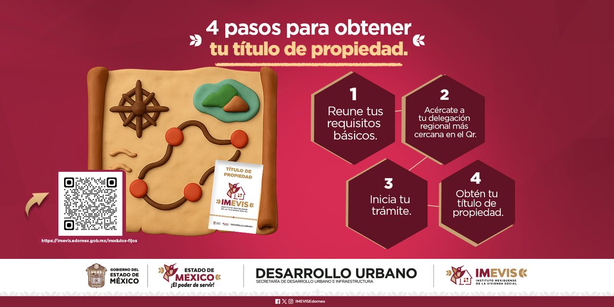 IMEVISedomex's tweet photo. ✨Obtener el título de propiedad o la escritura de tu vivienda es más fácil y económico con #IMEVIS.📜
Sigue estos pasos y dale un techo con certeza jurídica a tu familia. 🏠
Ubica tu Delegación Regional más cercana: https://t.co/0tujGi1Y3J
#ElPoderDeServir https://t.co/VTfqImEbBA
