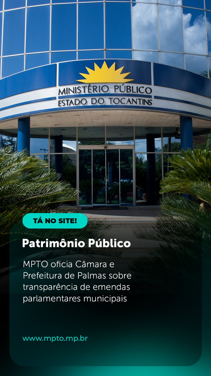 MPETocantins's tweet image. ☝️ MPTO oficia Câmara e Prefeitura de Palmas sobre transparência de emendas parlamentares municipais.

🖥️ x.gd/88i6h

👉 Seus direitos foram desrespeitados?
📞 Ligue 127.

#MPTO #MPTOAtuante #Tocantins