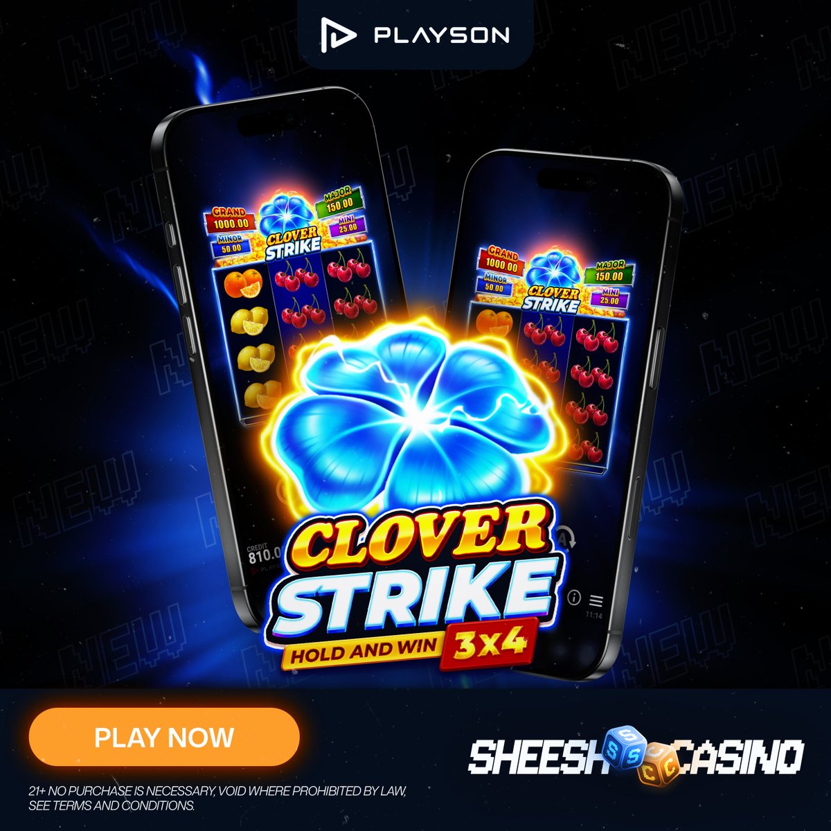 🍀⚡ NEW GAME DROP ALERT! ⚡🍀

Get ready to feel the surge with Clover Strike: Hold and Win 3x4!
This  electrifying 3x4 grid is packed with high-voltage action and classic  Hold &amp; Win thrills where every clover could spark a massive payout!  💥
🔥 What’s waiting inside?
🍀