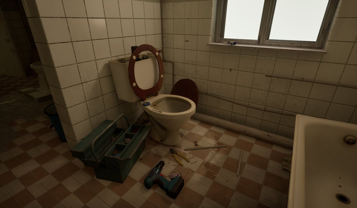 WN_Team's tweet photo. Developing the transit corridor (Sanitary room). From Laundry to Laboratory. 

#unrealengine #ue5 #environmentart #gamedev #wip https://t.co/YlDfjXmctz