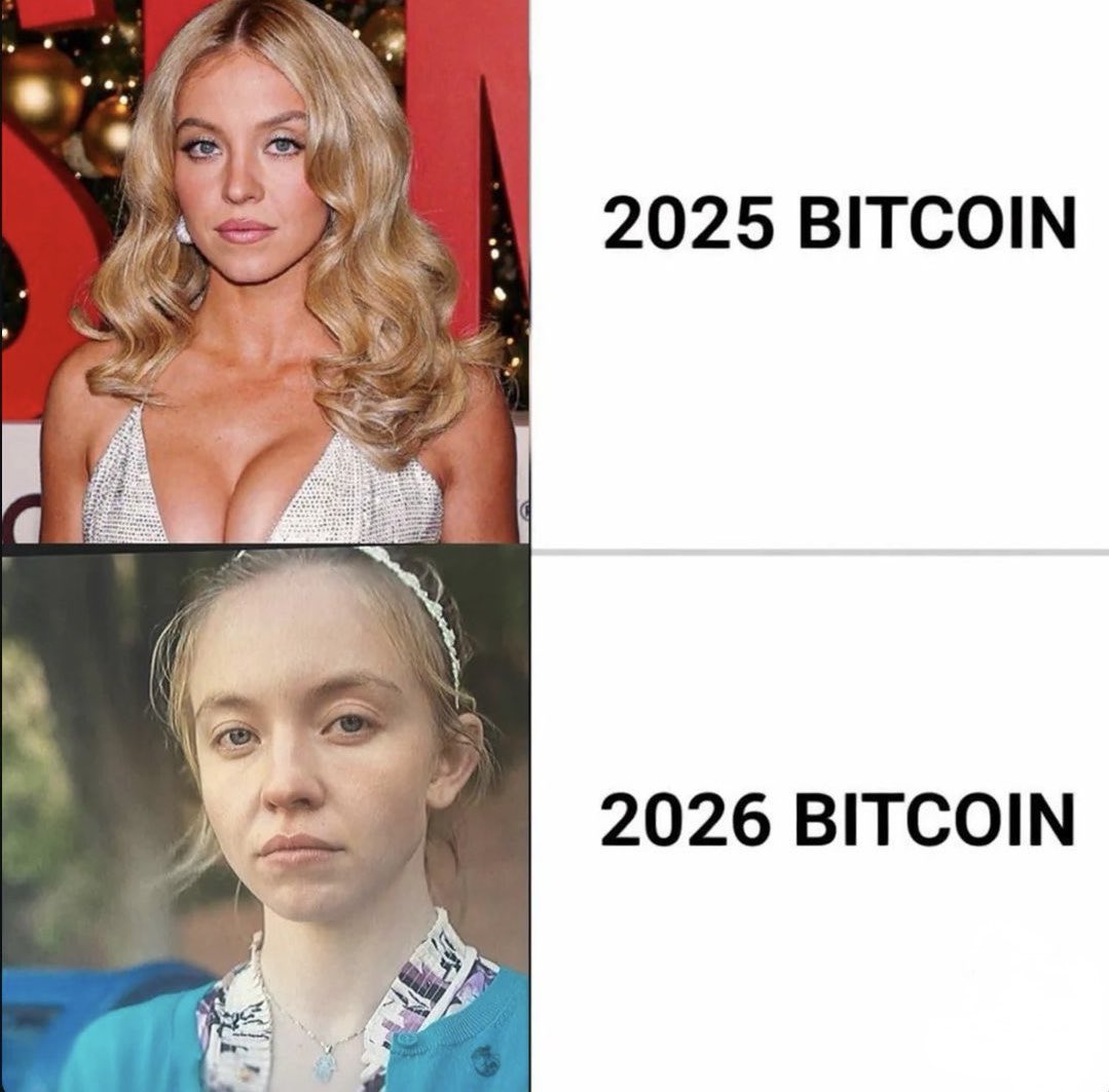 anyatrades's tweet photo. Bitcoin 2025 vs 2026 https://t.co/c6krKYk2SL