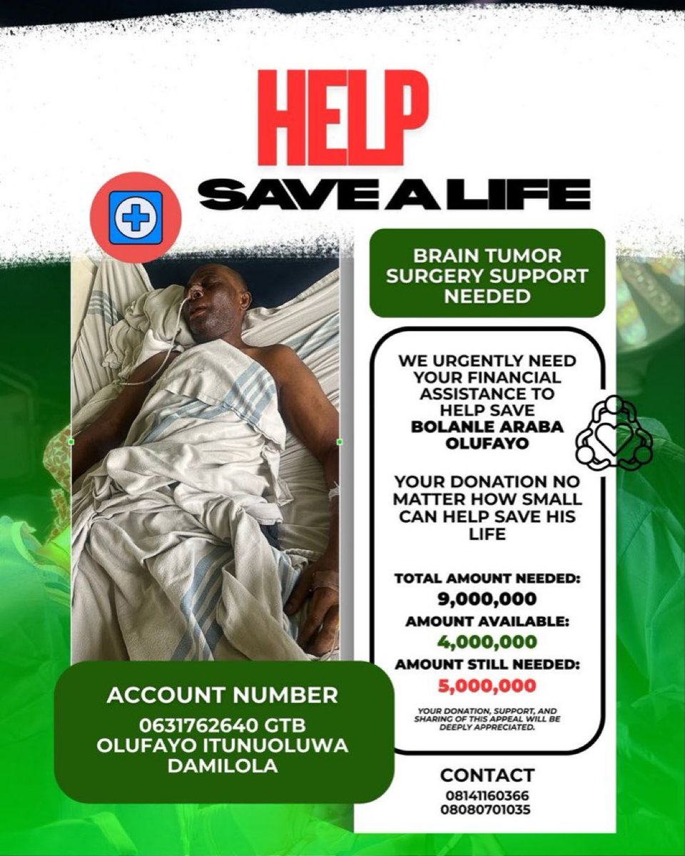 Justasoldier_'s tweet photo. Help save a life 

Cc @sportingking365 @Ekitipikin @instablog9ja @thatverydarkmnn @DanielRegha @bizzleosikoya @davido @yabaleftonline 

help 🙏 https://t.co/HGW7WexvZN