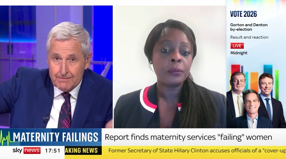 cahn_uk's tweet photo. Our Chair, Prof Faye Ruddock DL, appeared live on Sky News' News Hour with Mark Austin today speaking powerfully on the ongoing issue of racism within the NHS.

𝗪𝗮𝘁𝗰𝗵 𝗳𝘂𝗹𝗹 𝗶𝗻𝘁𝗲𝗿𝘃𝗶𝗲𝘄 𝗵𝗲𝗿𝗲 (𝘁𝗶𝗺𝗲𝘀𝘁𝗮𝗺𝗽 𝟭𝟳:𝟰𝟳): https://t.co/G1IKZ3Fhne

Prof. Faye made clear: these findings are nothing new. Racism doesn't only affect patients it runs deep through the staff experience too, and that has a very real impact on the entire healthcare system and the communities it serves.

We extend our sincere thank you to Baroness Valerie Amos for this important and necessary report. 

We have genuine hope that Wes Streeting will take these findings seriously and ensure that real, meaningful action follows.

#MaternityMatters  #AmosReview #BlackMaternalHealth