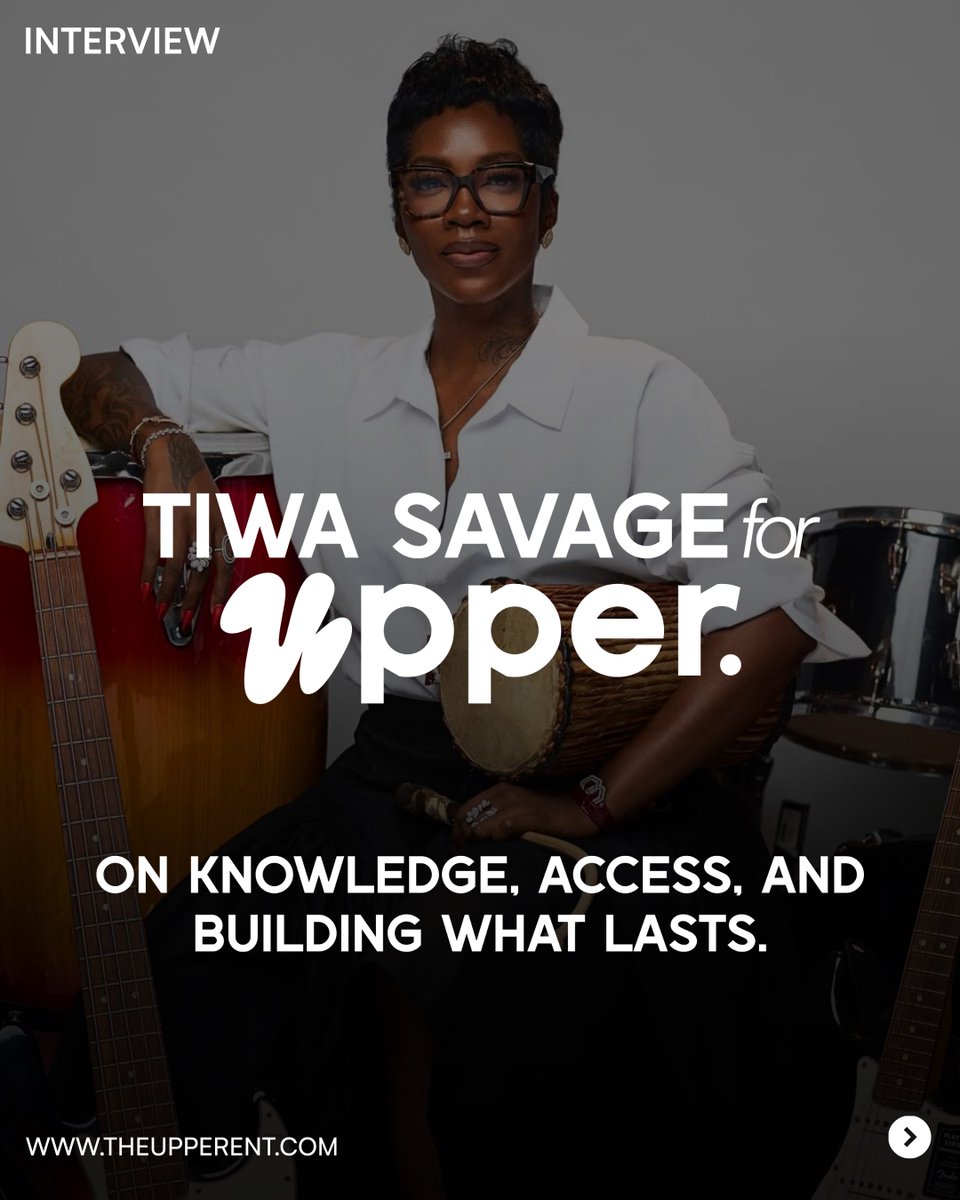 TheUpperEnt's tweet photo. We spoke with Tiwa Savage about the vision behind her initiative, what it represents for the next generation, and why building solid structures matters just as much as making hit records.

Through the Berklee in Lagos programme, she’s prioritising access, hands-on training, and real industry knowledge, the kind that transforms raw talent into staying power.

Read the full interview via the link below ⬇️