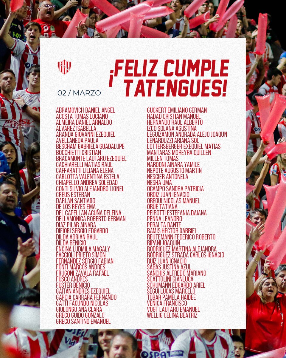 🎂 Unión saluda a sus socios y socias que cumplen años hoy.
¡Felicidades! 🔴⚪ 
#SociosTatengues #SociasTatengues #CumpleañosTatengues