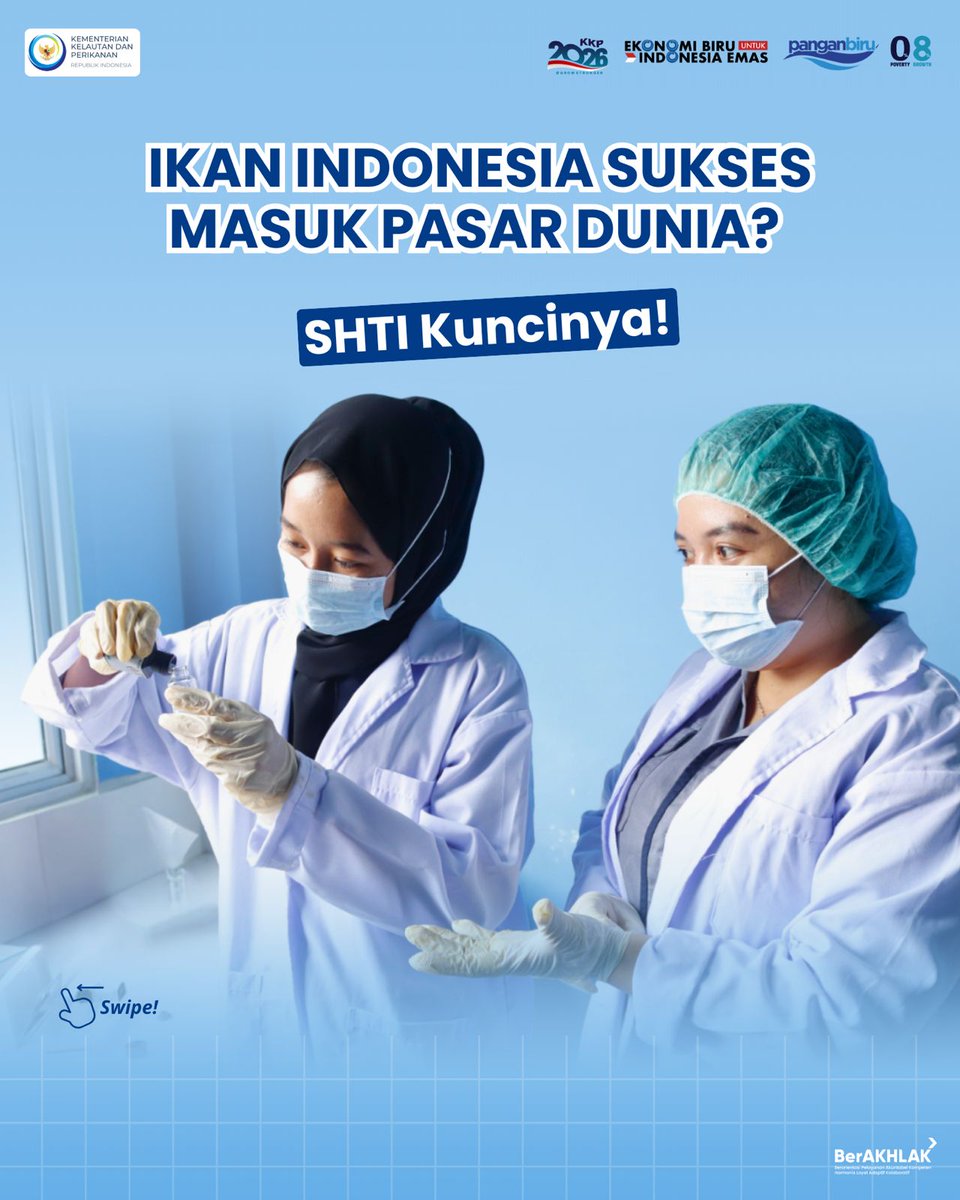 SidiqPi's tweet photo. Biar ikan Indonesia bisa tembus pasar dunia, perlu yg namanya SHTI.
Sertifikat ini jadi bukti bahwa ikan yg diekspor legal, tertelusur, dan memenuhi standar internasional.
Dgn SHTI, produk perikanan Indonesia makin dipercaya &amp; makin siap bersaing di pasar global. #shtikunci718VL https://t.co/C8Efr6SmMn
