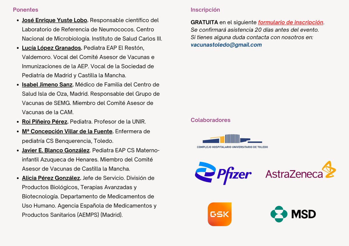 Bepasan's tweet photo. Ya tenemos programa de la VII Jornada de Vacunas de Toledo de @APapCLM Temas variados, grandes ponentes...¿Qué más le podemos pedir a una mañana de sábado de abril? ¡Animaros a disfrutar el 18 de abril con nosotros! https://t.co/1lKka96f65 https://t.co/k294Tz7LvU
