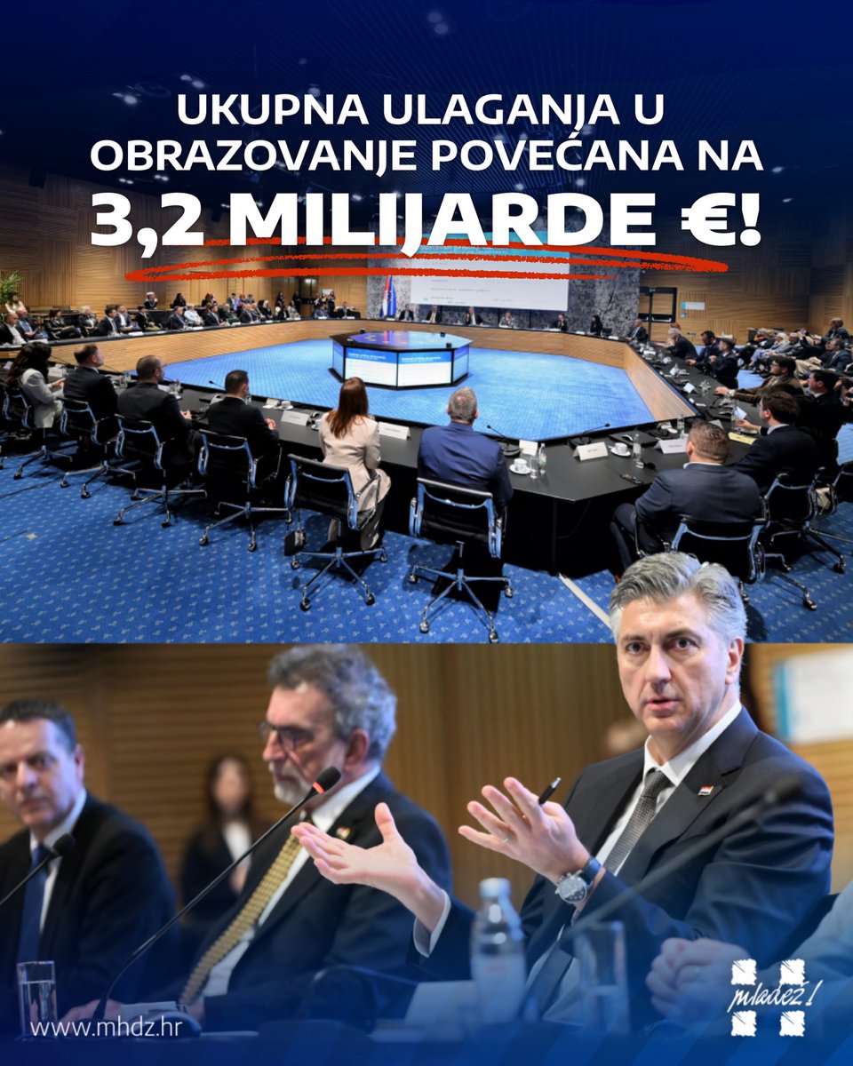 ✅ Vlada Republike Hrvatske danas je donijela odluku o dodatnih 521 milijun eura iz državnog proračuna za izgradnju i dogradnju osnovnih škola, čime se ukupna ulaganja u obrazovnu infrastrukturu povećavaju na 3,2 milijarde eura!