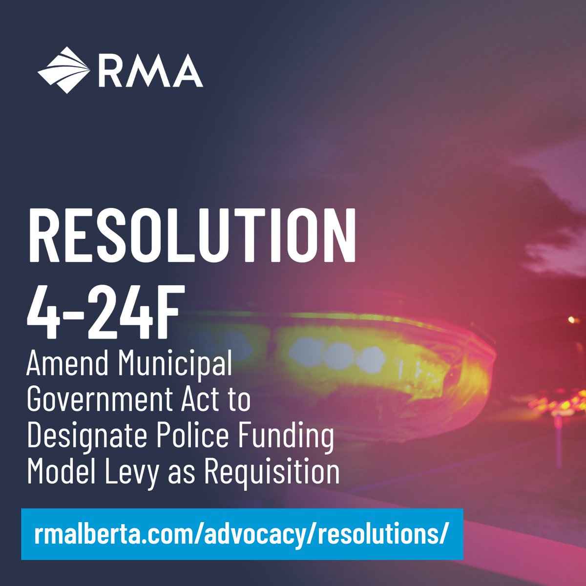 Alberta’s Police Funding Model (PFM) requires all rural municipalities to pay a portion of the provincial policing costs but does not permit municipalities to designate the police levy as a requisition on their tax rate bylaw nor on their tax notices. 

RMA continues to carefully