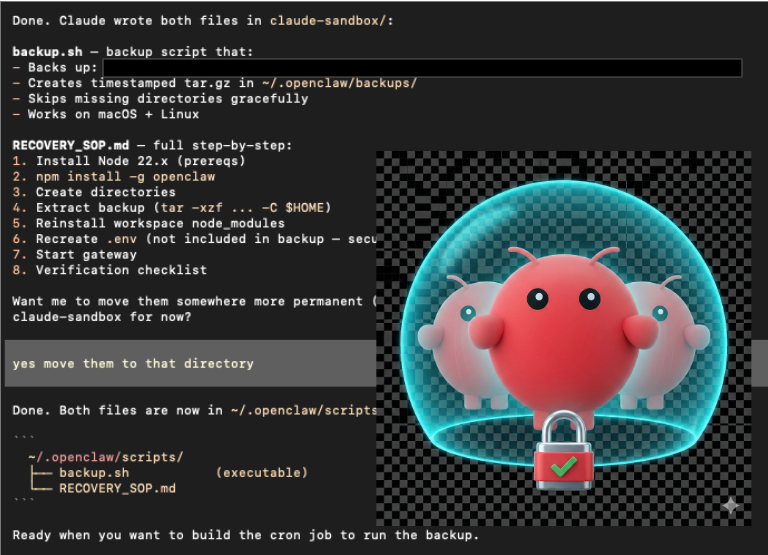 [SINGING]: "I can't live, if living is without you"

As Frank (<a href="/openclaw/">OpenClaw🦞</a> ) becomes more and more integrated into my life, I had to start to think about a backup plan. I have Frank running on an 11-yr old laptop (credit Apple for making such a robust piece of h/w!)

I'm sharing