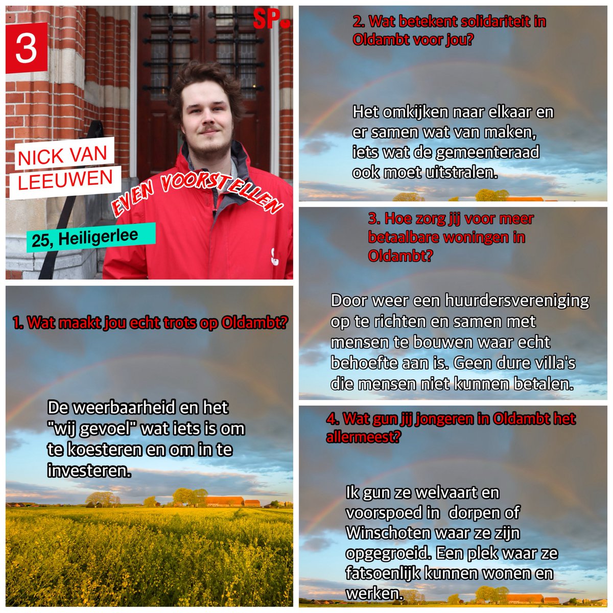 SPoldambt's tweet photo. 🤝🏼EVEN VOORSTELLEN🤝🏼

Nummer 3 op onze lijst is Nick van Leeuwen. 
Hij vindt het 'wij' gevoel belangrijk, wil een gemeentelijke huurders vereniging en betaalbaar wonen.🏡

Stem 18 maart voor een betaalbaar Oldambt, stem SP!🍅
#SamenOldambt #HeelOldambt #OldambtVoorIedereen #GR26 https://t.co/AR4N5ONoXd