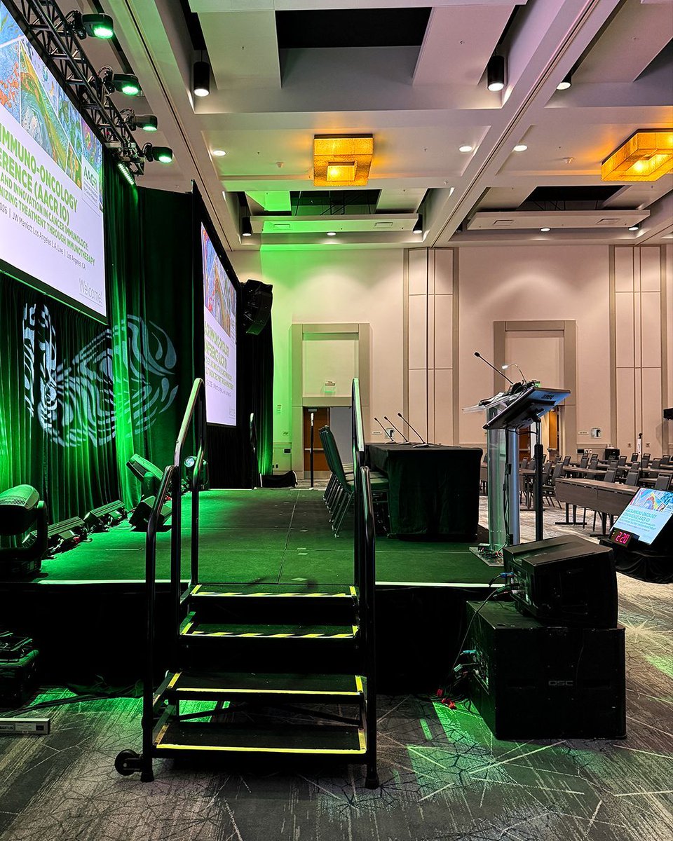 ReactionAV's tweet image. AACR IO 2026 demanded precision across every room. Main stage built for clear sightlines, high-res content, and balanced lighting for live + video. Breakouts matched with consistent audio, display, and lighting. 🎛️📺🔊 #CorporateEvents #AV #EventProduction #LiveEvents #EventPros