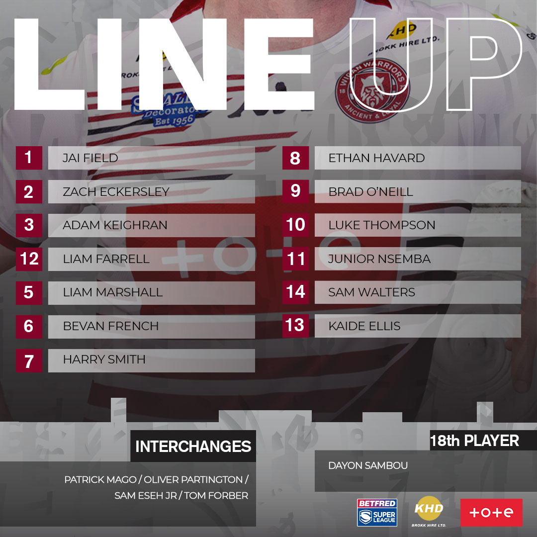 📄 𝐓𝐄𝐀𝐌 𝐍𝐄𝐖𝐒

Your Wigan Warriors side to take on Leigh Leopards!

<a href="/KHDBrokkHire/">KHD Brokk Hire</a> | #WWRL #SLWIGLEI