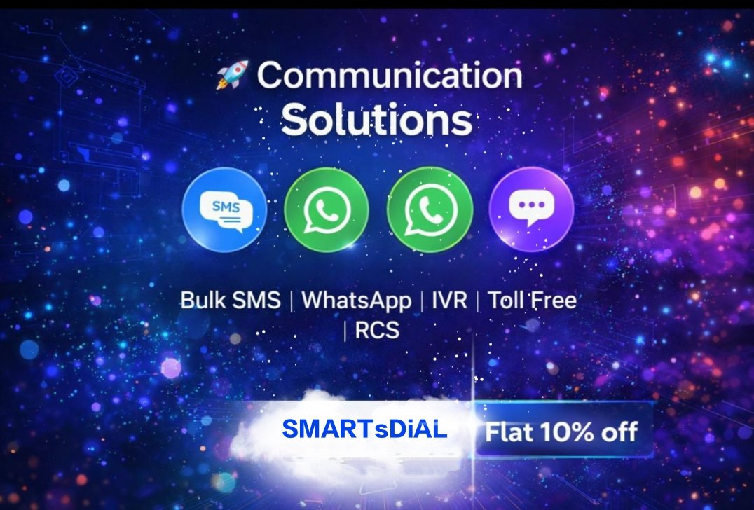 smartsdial's tweet photo. SMARTsDiAL के साथ अपने बिजनेस को नई ऊँचाइयों पर ले जाएँ!
भारत का सबसे तेज़ और विश्वसनीय Bulk SMS &amp; Voice Call Service Provider।
   #BulkSMS #SMSServices #BulkVoiceCall #MarketingSMS #SMARTSdial #PromotionalSMS #TransactionalSMS #OTPSMS #BusinessMarketing #IndiaSMS" https://t.co/fyw1kiRh4z