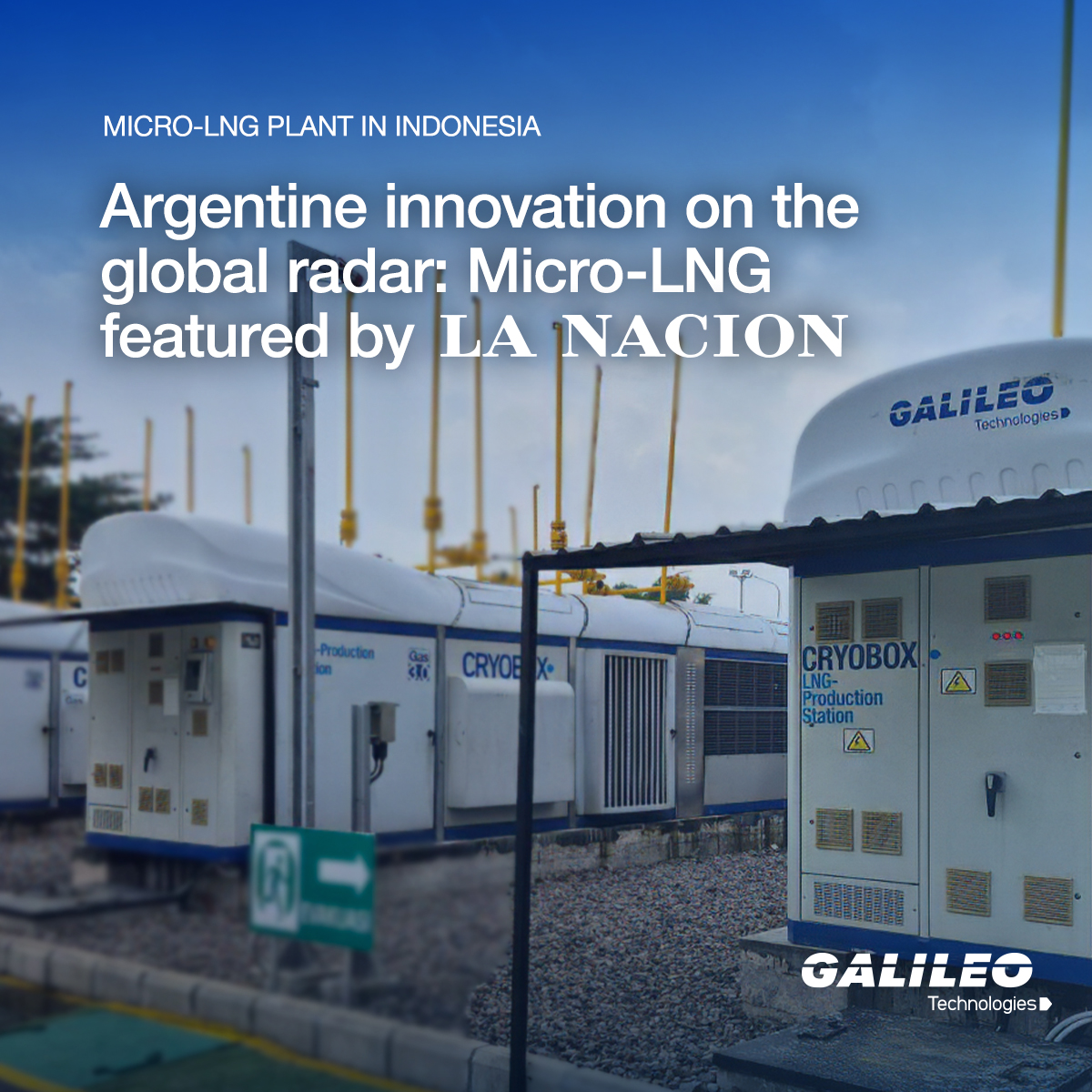 GALILEOAR's tweet photo. Off-grid gas treatment needs disruption. @LANACION  covers our 1st modular Micro-LNG plant in Indonesia, highlighting decentralized solutions for the #EnergyTransition. Our tech turns gas into profit where pipelines don’t reach.🎯

👉 Read: https://t.co/rNDoSclHDw

#MicroLNG #LNG https://t.co/WanysUS5zD