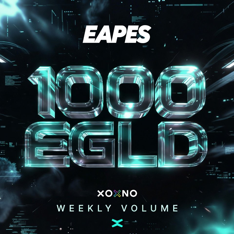 Sheeesh. 👀
Brothers. Sisters. 💎 👇

EAPES did it again!!! 🔥
Our fam just hit 1⃣0⃣0⃣1⃣ $EGLD in weekly volume on XOXNO. Jesus!!!! ✝️

Just like the good old days… on #MultiversX.🔥

#EAPES is absolutely crushing it right now!💥
A huge congrats to the entire FAM 🫶
We should be