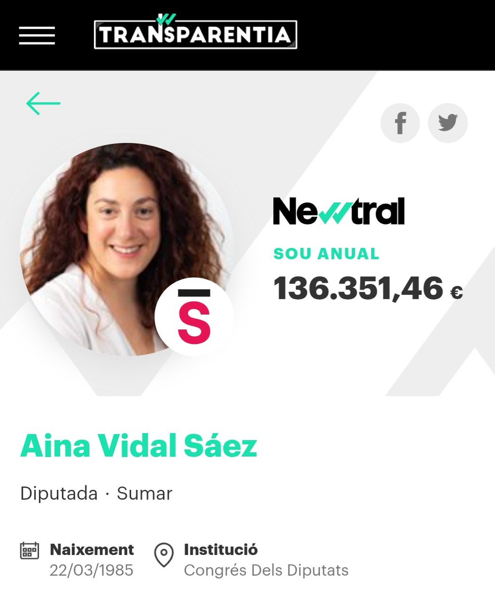 Currículum Aïna Vidal (40 anys): 
👉Va estudiar Veterinària. Ho va deixar
👉Certificat 1rs auxilis
👉Va treballar hostaleria fins els 20 anys
👉Tècnica suport en una fundació juvenil (Uns mesos) 
👉Del 2007-2015 va "treballar" a CCOO
👉Des del 2015 "treballa" de política
#NOESPOT