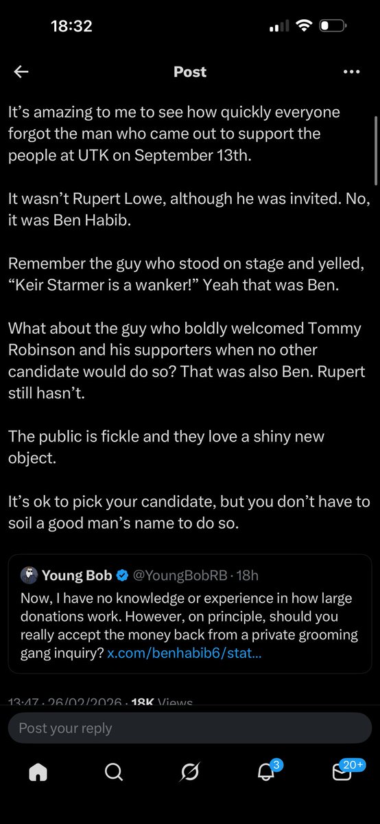 Thank you <a href="/RealDonKeith/">Don Keith</a> for saying this!! 

The way people have jumped on a “Attack <a href="/benhabib6/">Ben Habib</a> ” bandwagon without knowing the full details actually makes me sick to my stomach🤢 

You can support a new party without bashing someone you once supported.

This is the man that was