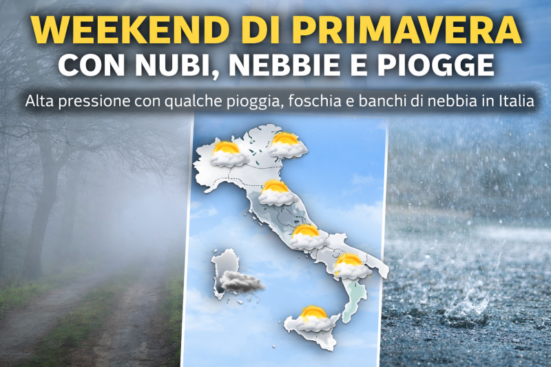 Weekend di primavera? Sì, ma con nubi, nebbie e piogge 

GUARDA QUI:  ift.tt/IyLqWm8