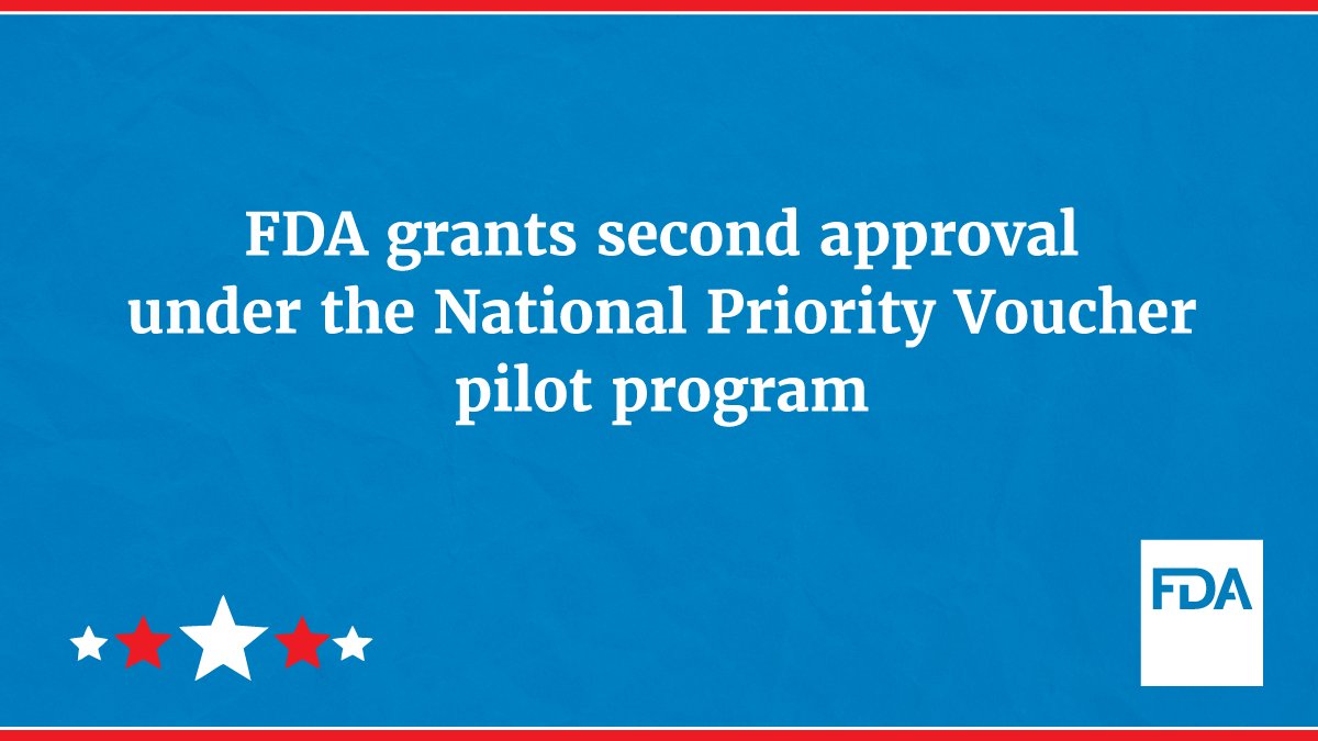 FDAOncology's tweet photo. Today, the FDA issued approval for a lung cancer drug as part of the new Commissioner's National Priority Voucher (CNPV) pilot program. https://t.co/74LO4JErnZ https://t.co/FGVRPSh0GP