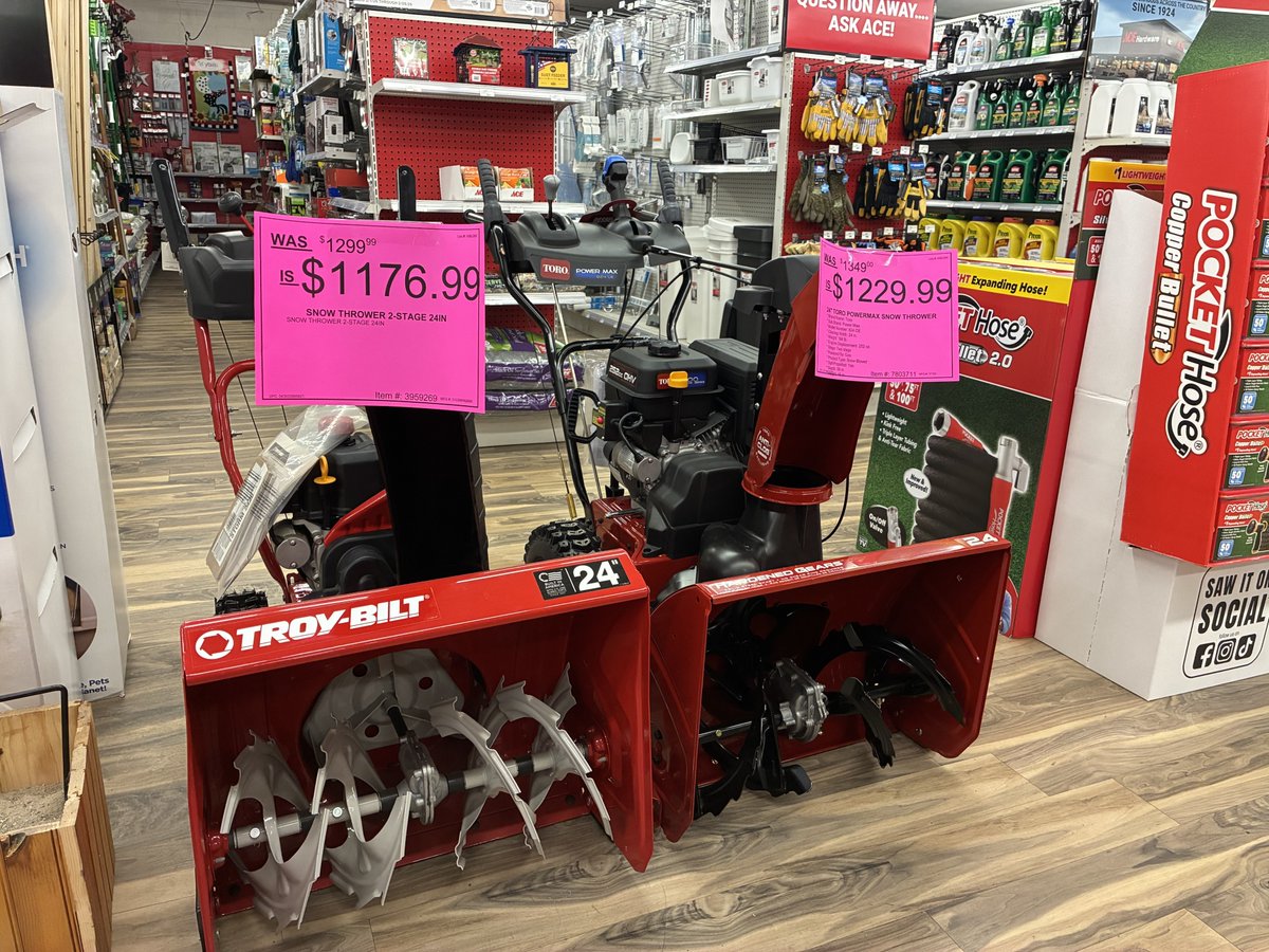 SpaldingAce's tweet photo. We have two “last-chance” gas snow blowers left, now marked down for the end of the season. Check them out in store today! https://t.co/lFkR1kn3oH