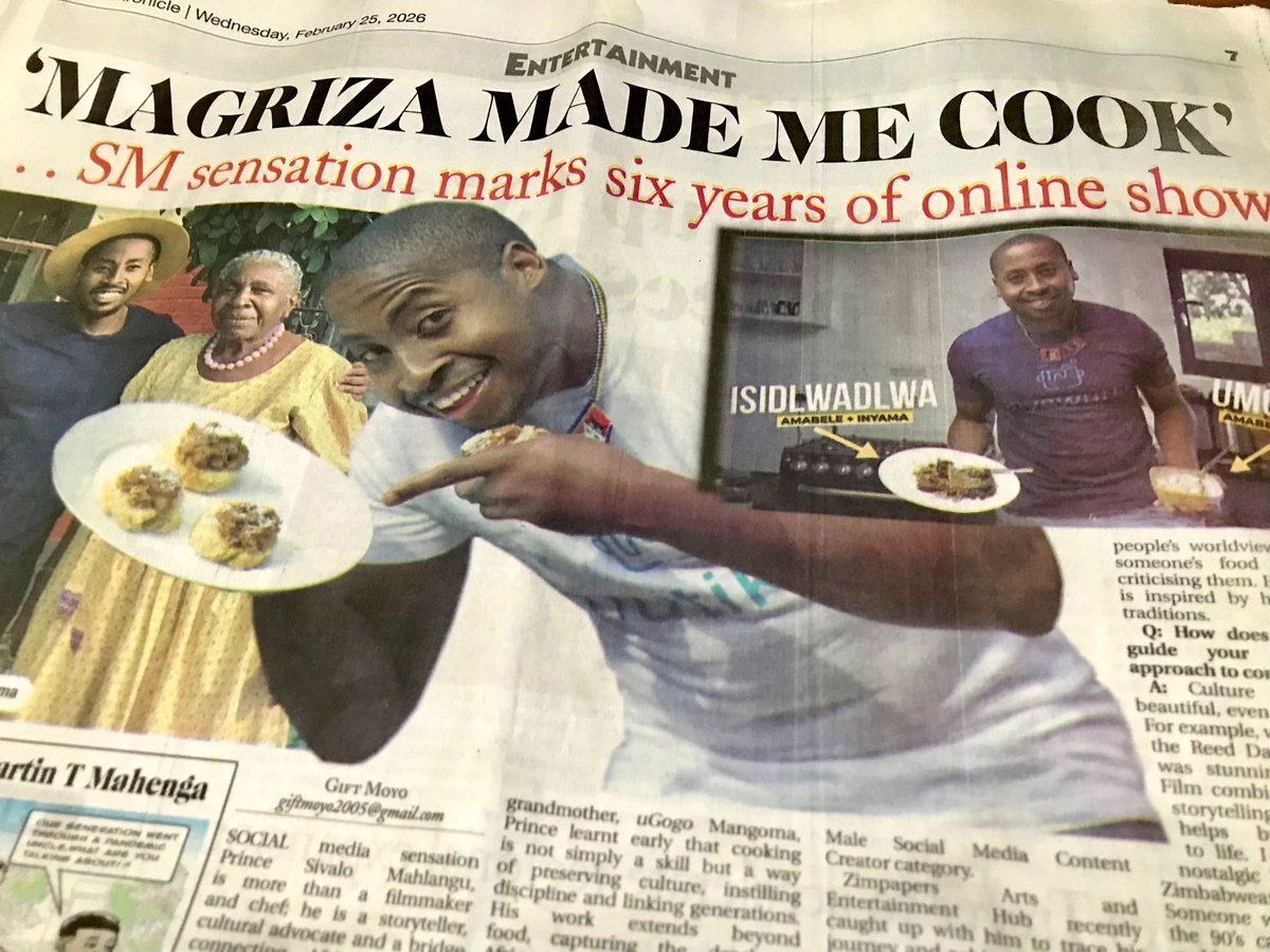 MagrizaMMC's tweet photo. From documenting local food systems to receiving a NAMA nomination, the goal has always been the same: to give our indigenous flavors the global stage they deserve. Thank you, Gift Moyo, for the thoughtful article on our growth and recent milestones.🎬🇿🇼 https://t.co/qNxaRW4SxK