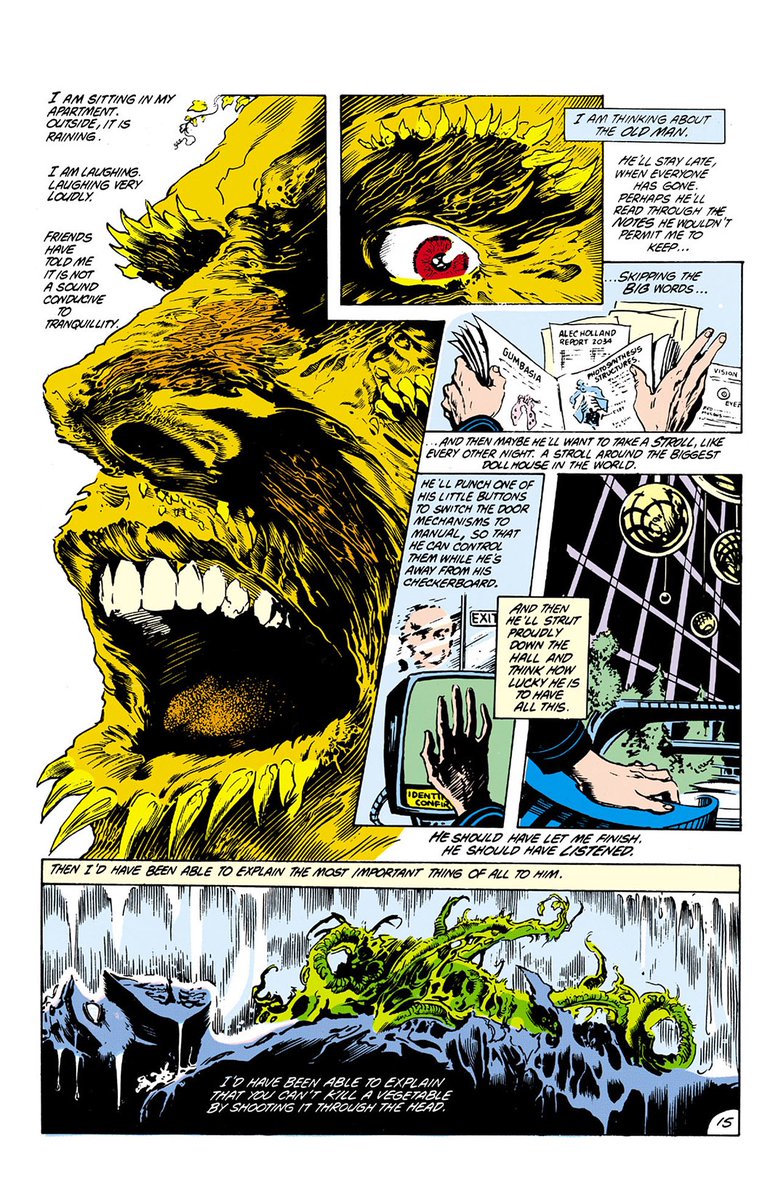 Sorazure15's tweet photo. God what an insanely inspired way to revitalize and reimagine the origins of swamp thing.

First real issue of Moore run and it’s already incredible 😮‍💨 https://t.co/Z0UEpq6ZiX