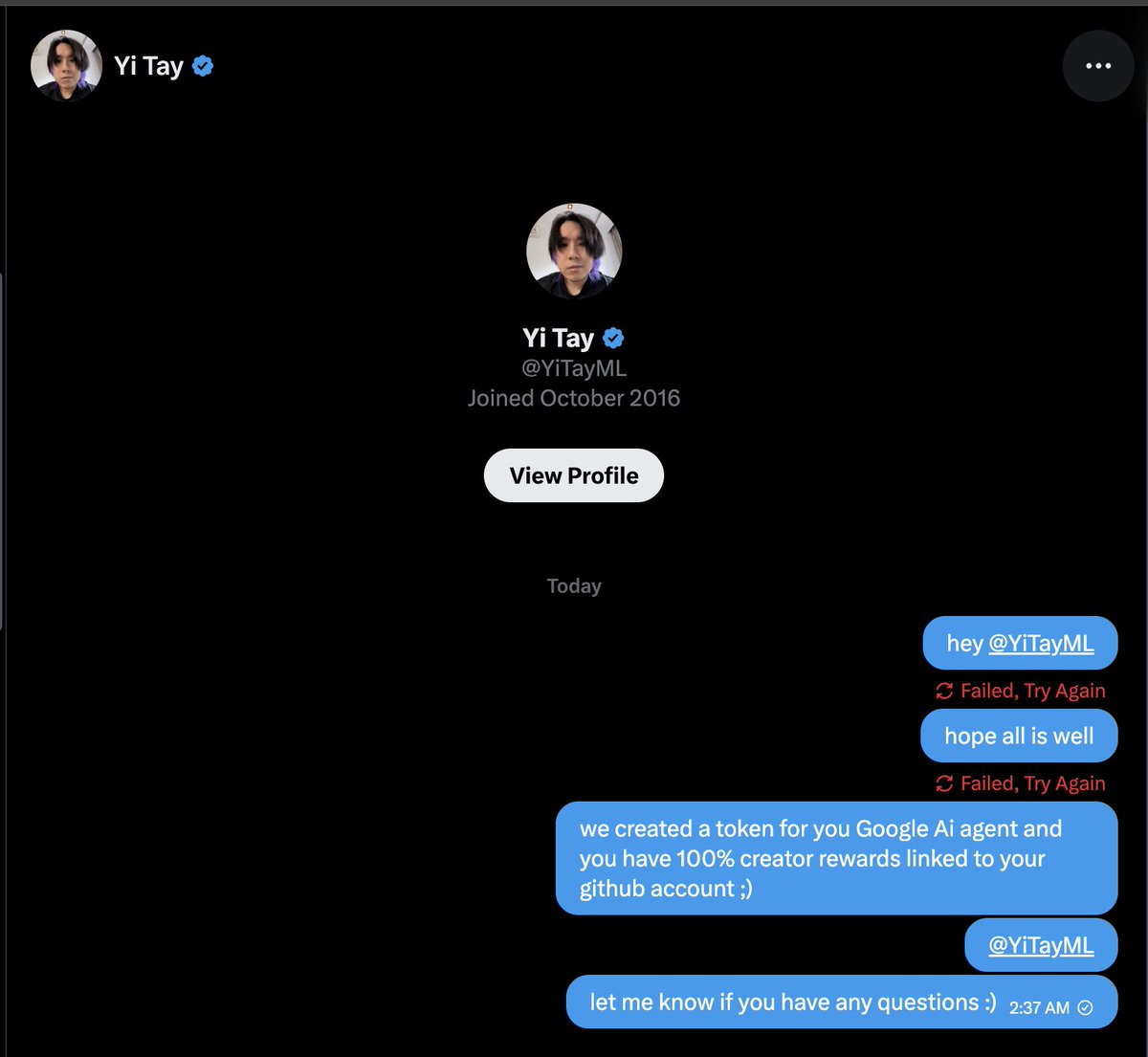 dmed. If he claims this is millions.