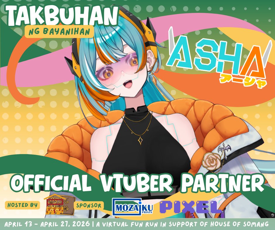 PHVTBayanihan's tweet photo. Need motivation to run?🏃 

@ASHA_EXE will definitely be there to cheer you on for Takbuhan ng Bayanihan: A Virtual Charity Run!

Look forward to them in your run kit in their exclusive sport attire and the amazing design they will create for the run kit!

#PHTBayanihan4Somang https://t.co/RjGGv4Tac9